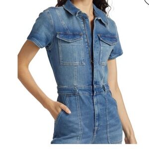 Good American Blue Denim Jumpsuit